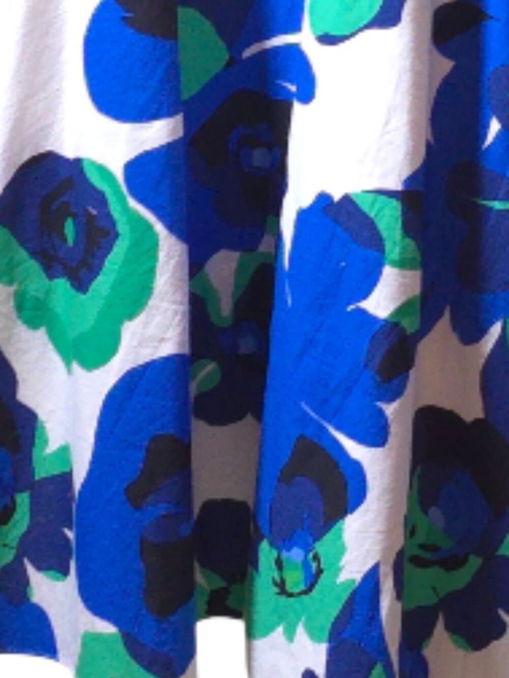 Eliza J Blue Floral Shirt Dress Size 12 Cotton Tie Waist Button Front Midi - Picture 10 of 13